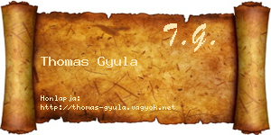 Thomas Gyula névjegykártya